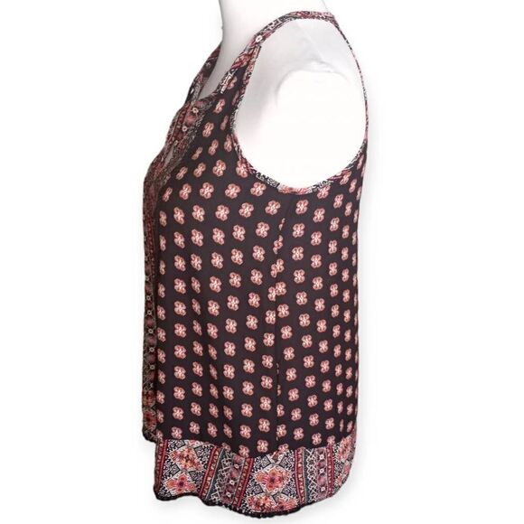 PINK REPUBLIC BLACK & RED FLORAL TASSEL TANK TOP SZ. XS EUC - Picture 3 of 5